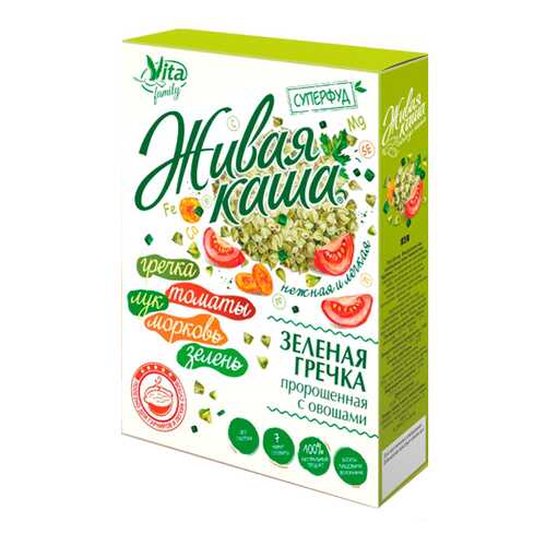 Гречка Vita зеленая пророщенная с овощами 300 г в Мария-Ра