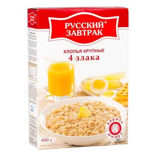 Хлопья 4 злака Русский завтрак крупные 400 г в Мария-Ра
