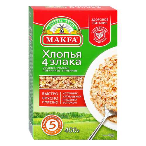 Хлопья Makfa 4 злака 400г в Мария-Ра