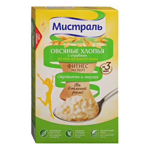 Хлопья Мистраль овсяные с отрубями 400г в Мария-Ра