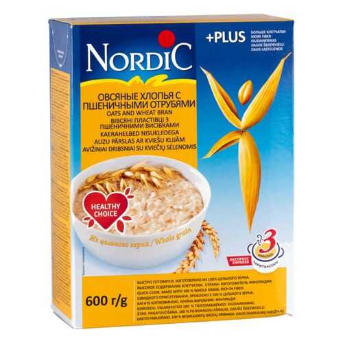 Хлопья овсяные Nordic с пшеничными отрубями 600 г в Мария-Ра