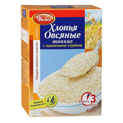 Хлопья Увелка овсяные тонкие 400 г в Мария-Ра