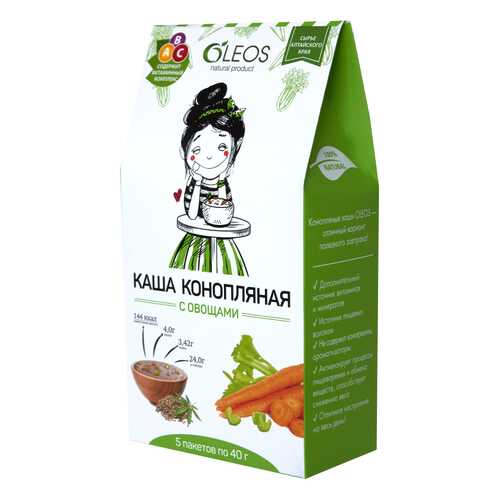 Каша конопляная Oleos с овощами 200 г в Мария-Ра