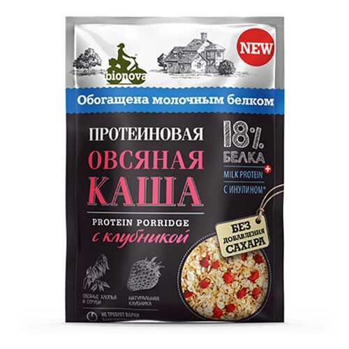 Каша овсяная Bionova Протеиновая с клубникой 40 г в Мария-Ра