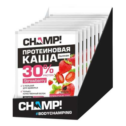 Каша протеиновая Champ льняная клубничная с коэнзимом Q10 шоубокс 10 шт по 40 г в Мария-Ра