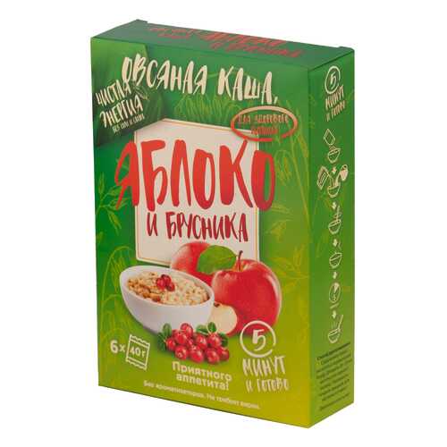 Овсяная каша с яблоком и брусникой Ricos в пакетиках 6*40 г в Мария-Ра