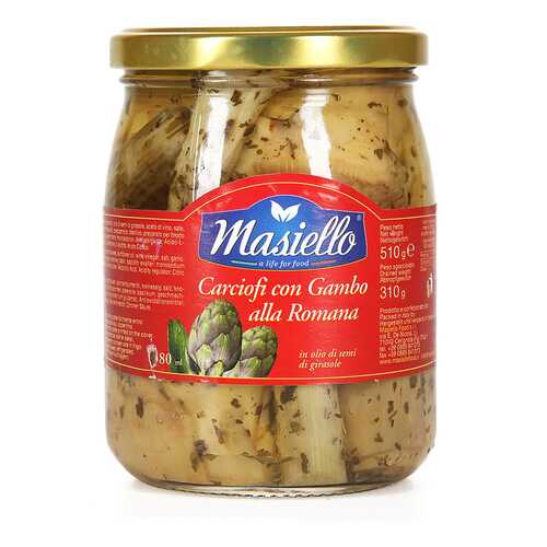 Артишоки Masiello по-римски в масле 510 г стекло Италия в Мария-Ра