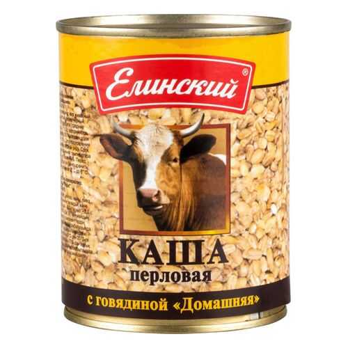 Каша Елинский пищевой комбинат перловая с говядиной домашняя 340 г в Мария-Ра