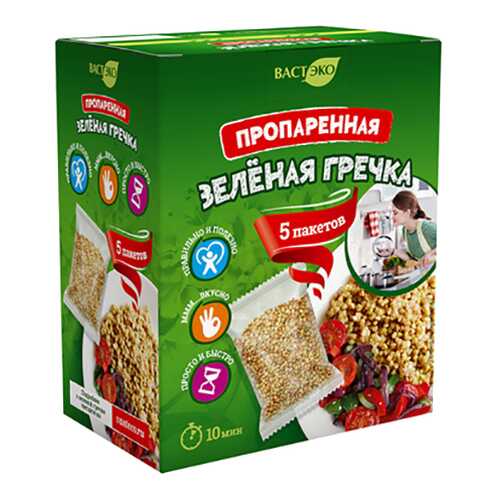 Гречка зеленая Вастэко в варочных пакетах 350 г в Мария-Ра