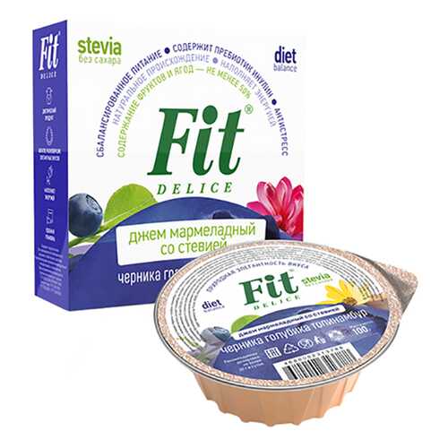 Джем-мармелад Fit Parad со стевией черника голубика топинамбур в Мария-Ра