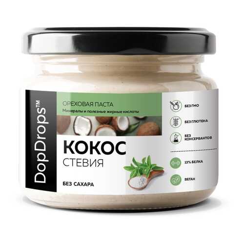Паста Кокосовая (Урбеч из мякоти кокоса) DopDrops сладкая без сахара, 250 г в Мария-Ра