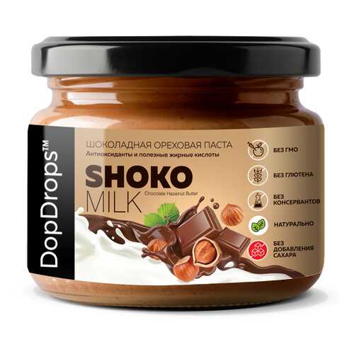 Шоколадно-ореховая паста SHOKO MILK с фундуком и молочным шоколадом без сахара, 250 г в Мария-Ра