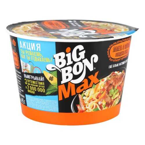 Лапша быстрого приготовления BigBon с соусом говядина гриль 95 г в Мария-Ра