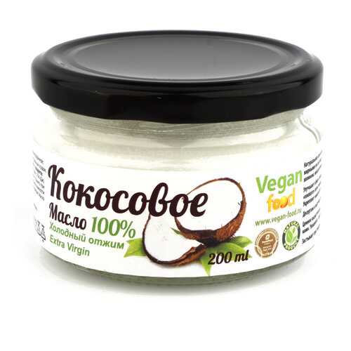 Кокосовое масло Extra Virgin Vegan food 100% натуральное холодный отжим 200 мл в Мария-Ра
