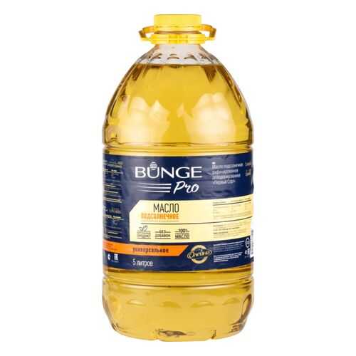 Масло подсолнечное рафинированное дезодорированное Bunge Pro универсальное первый сорт 5 л в Мария-Ра