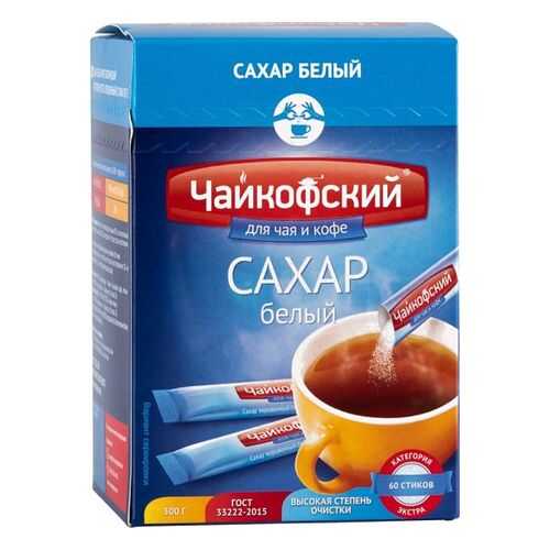 Сахар порционный Чайкофский в стиках белый 5 г 60 штук в Мария-Ра