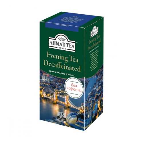 Чай Ahmad Evening Decaffeinated, черный с бергамотом без кофеина, 25 пакетиков в Мария-Ра