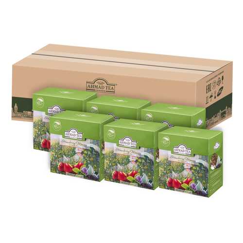 Чай Ahmad Tea Клубничный Мусс, зелёный, листовой, в пирамидках, 20х1,8г - 6 штук в Мария-Ра