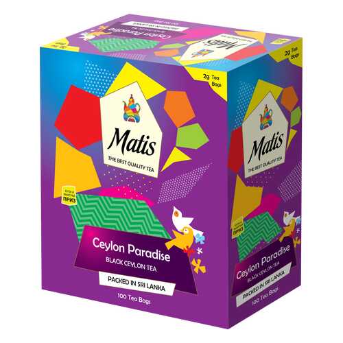 Чай черный в пакетиках для чашки Матис Ceylon Paradise 100*2 г в Мария-Ра