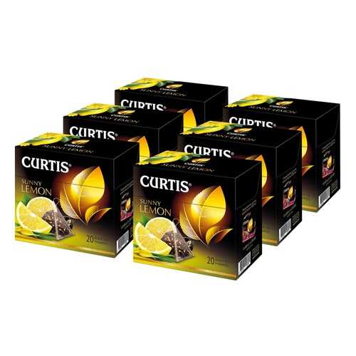Чай Curtis Sunny Lemon, чёрный с добавками, 20 пирамидок х 6 упаковок в Мария-Ра