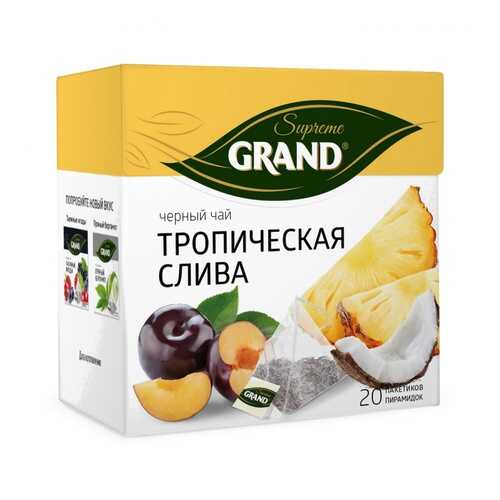 Чай Grand Тропическая Слива, черный с добавками, 20 пирамидок в Мария-Ра