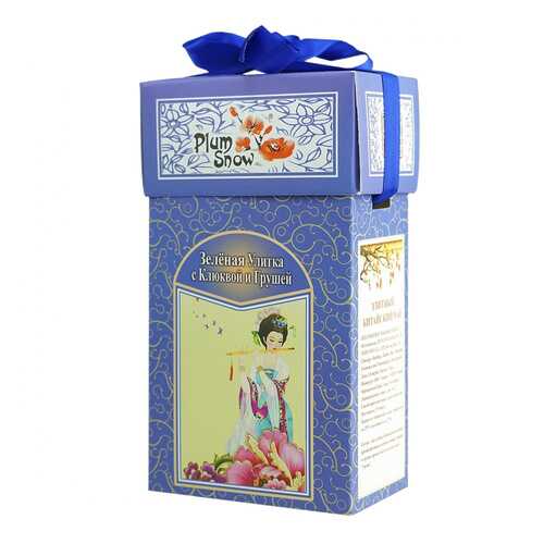 Чай Plum Snow Зелёная Улитка с Клюквой и Грушей, зелёный листовой, 100 гр в Мария-Ра