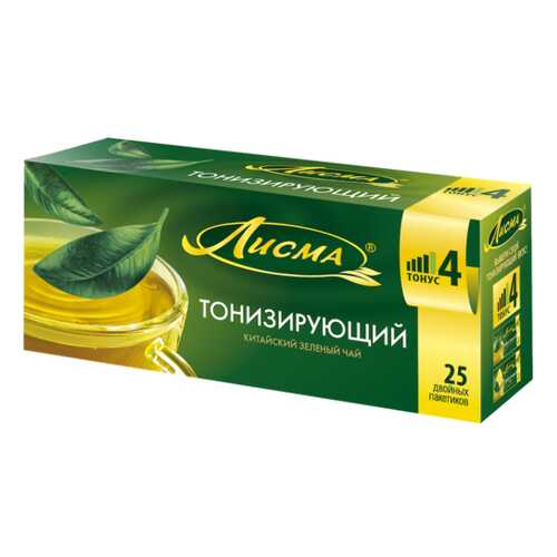 Чай зеленый в пакетиках для чашки, Лисма Тонизирующий 25*1,5 г. в Мария-Ра