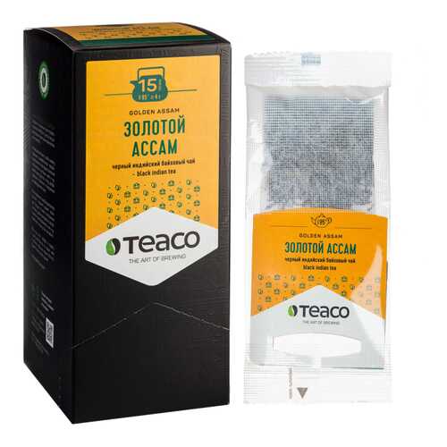 TeaCo Пакетированный черный чай на чайник Золотой ассам TEACO, 20 пак. по 4 г в Мария-Ра