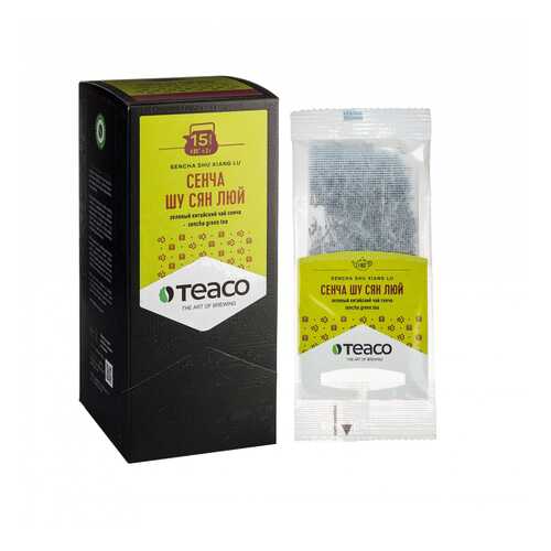 TeaCo Пакетированный зеленый чай на чайник Сенча Шу Сян Люй TEACO, 15 пак. по 3 г в Мария-Ра