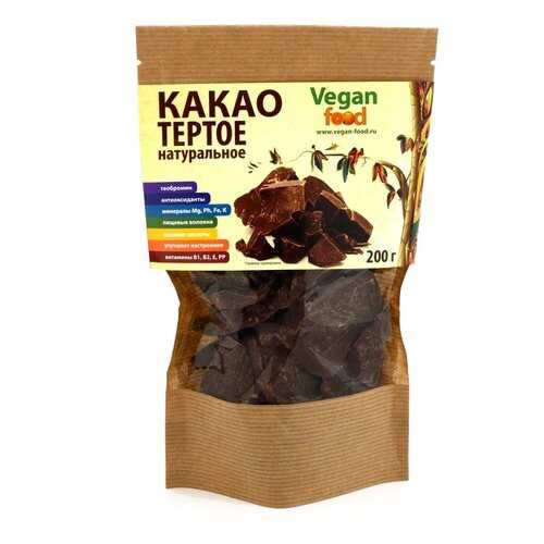 Какао-тертое натуральное Vegan Food 200 г в Мария-Ра