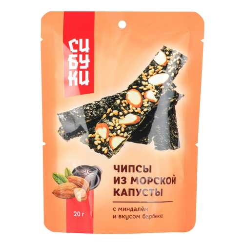Чипсы Сибуки из морской капусты с миндалем и вкусом барбекю 25 г в Мария-Ра
