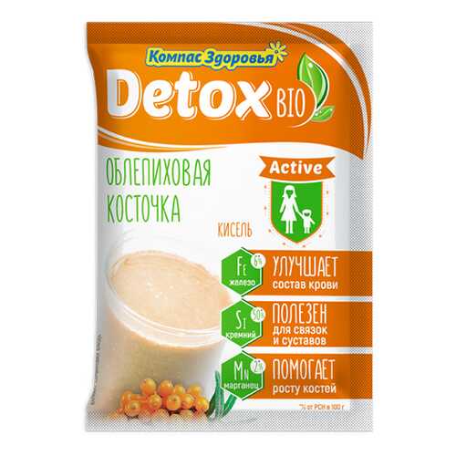 Кисель detox bio Active Облепиховая косточка Компас здоровья 25 г в Мария-Ра