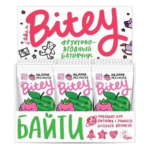 Батончик Bitey фруктово-ягодный яблоко-малина 25 г 30 штук в Мария-Ра