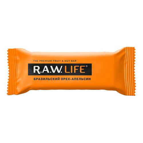 Батончик орехово-фруктовый Бразильский орех-Апельсин Raw Life 47 г в Мария-Ра