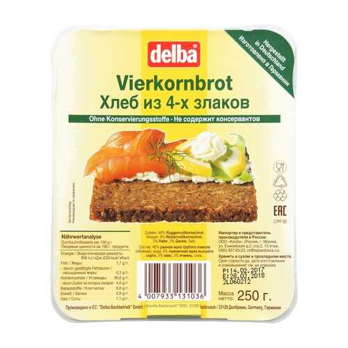 Хлеб DELBA Цельнозерновой из 4-х злаков 250г в Мария-Ра