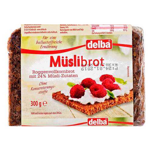 Хлеб Delba цельнозерновой с мюсли, 300 гр. в Мария-Ра