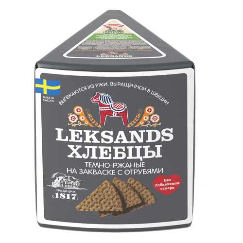 Хлебцы Leksands Ржаные на закваске с отрубями 200г в Мария-Ра