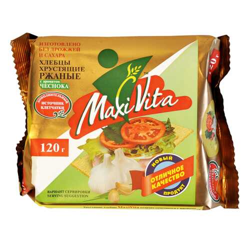 Хлебцы Maxi ржаные с чесноком 10 шт в упаковке 120 г в Мария-Ра