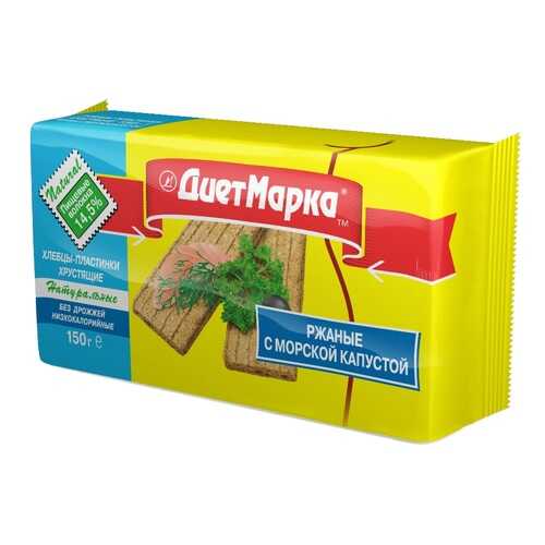 Хлебцы пластинки ДиетМарка хрустящие ржаные с морской капустой 150 г в Мария-Ра