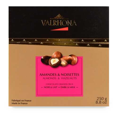 Драже Valrhona Ассорти из фундука и миндаля в молочном и горьком шоколаде, 250г Франция в Мария-Ра