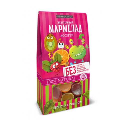 Мармелад Живые снеки Ассорти, 3 шт по 70г. в Мария-Ра