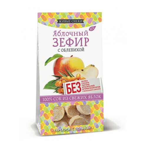 Зефир яблочный Живые снеки с облепихой 4*60 г в Мария-Ра