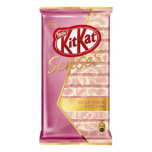 Белый шоколад Kit Kat senses rose gold edition клубника и молочный шоколад с вафлей 112 г в Мария-Ра