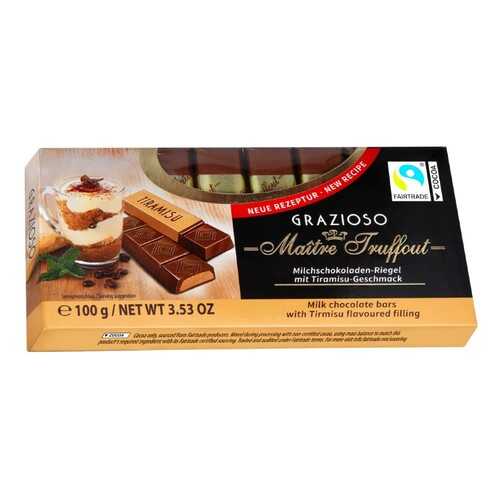 Молочный шоколад Graziozo Maitre Truffout с начинкой тирамису 100 г в Мария-Ра
