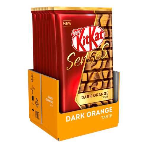 Молочный шоколад и тёмный шоколад KITKAT SENSES DARK ORANGE TASTE, с вафлей 8 шт по 112 гр в Мария-Ра