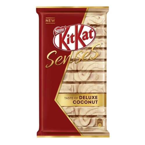 Шоколад белый и молочный Kit-Kat senses taste of deluxe coconut с хрустящей вафлей 112 г в Мария-Ра