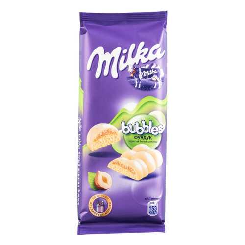 Шоколад белый пористый Milka bubbles с фундуком 83 г в Мария-Ра