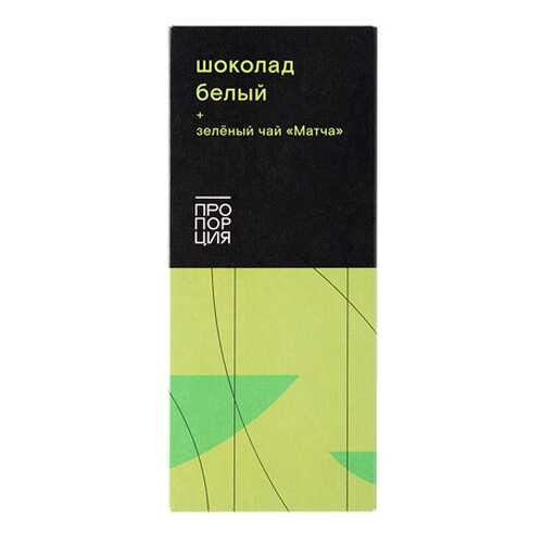Шоколад белый с зелёным чаем матча Пропорция 75 г в Мария-Ра