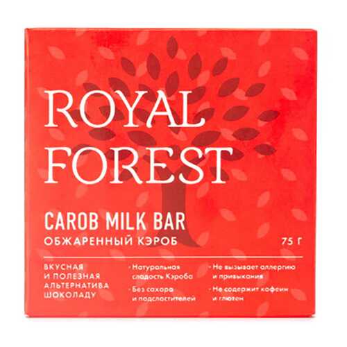 Шоколад Обжаренный кэроб Carob milk bar Royal Forest 75 г в Мария-Ра