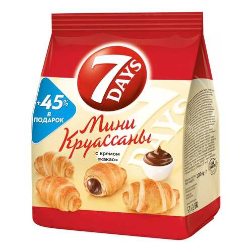 Круассаны-мини 7 Days с кремом какао 105 г в Мария-Ра